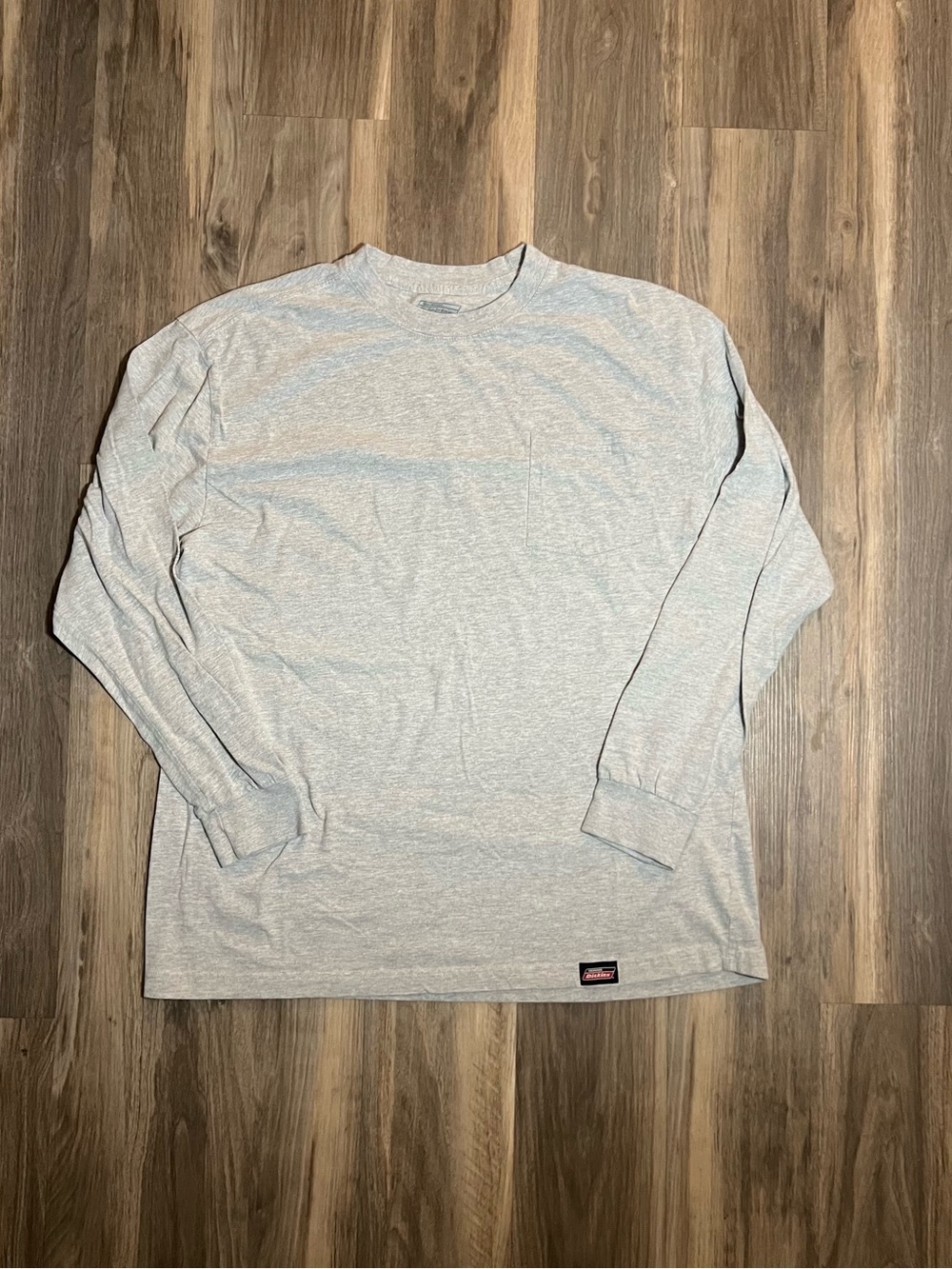 Dickies Casual Long Sleeve Cotton Pocket T-Shirt Men's Size XL Gray